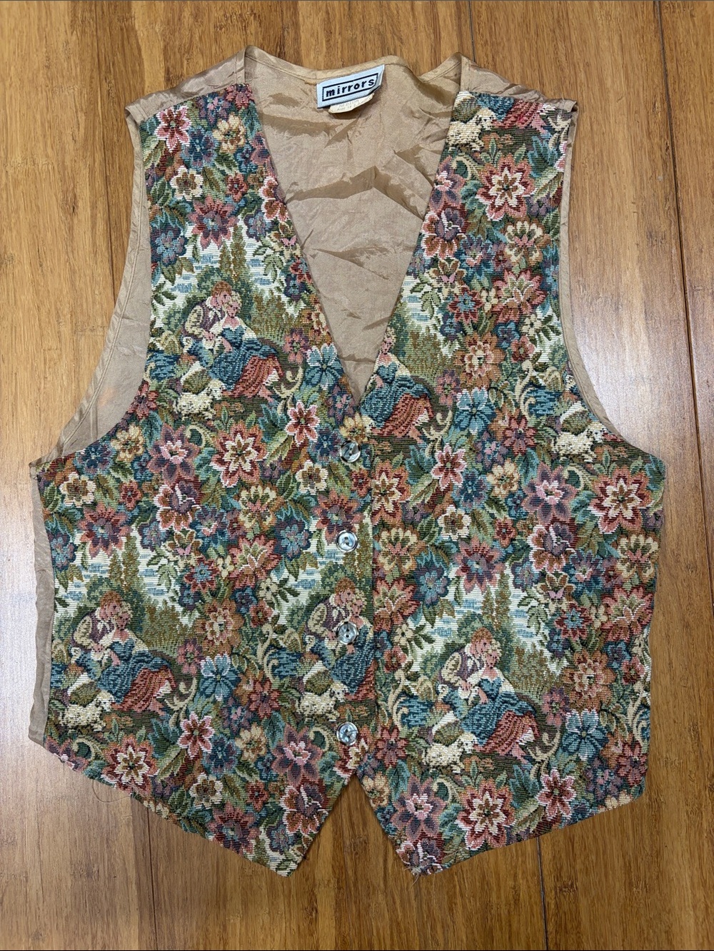 Vintage 90’s Mirror Floral Vest size Medium